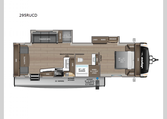 Floorplan - 2025 Eagle HT 295RUCD Travel Trailer