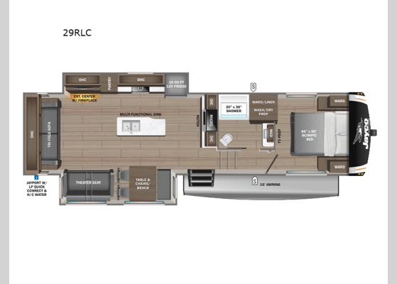 Floorplan - 2025 Eagle HT 29RLC Fifth Wheel