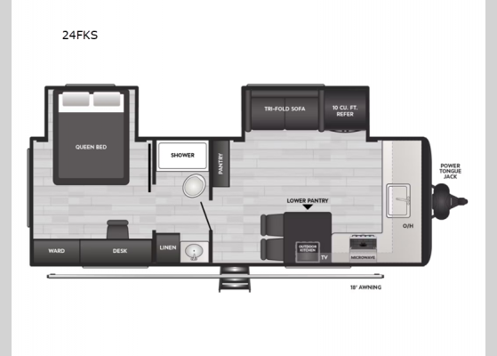 Floorplan - 2025 Hideout 24FKS Travel Trailer