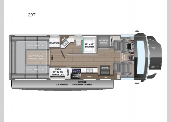 Floorplan - 2024 Seneca XT 29T Motor Home Super C - Diesel