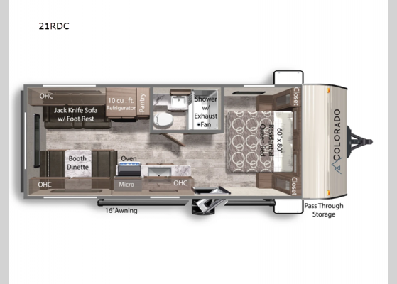 Floorplan - 2025 Colorado 21RDC Travel Trailer