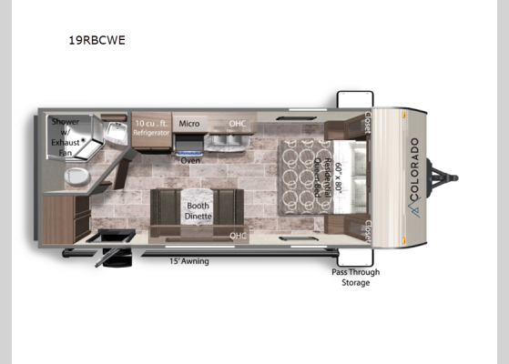 Floorplan - 2025 Colorado 19RBCWE Travel Trailer