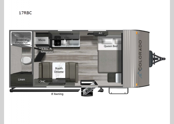 Floorplan - 2025 Colorado 17RBC Travel Trailer