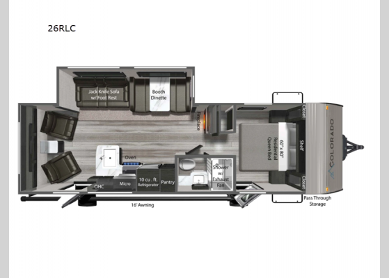 Floorplan - 2025 Colorado 26RLC Travel Trailer