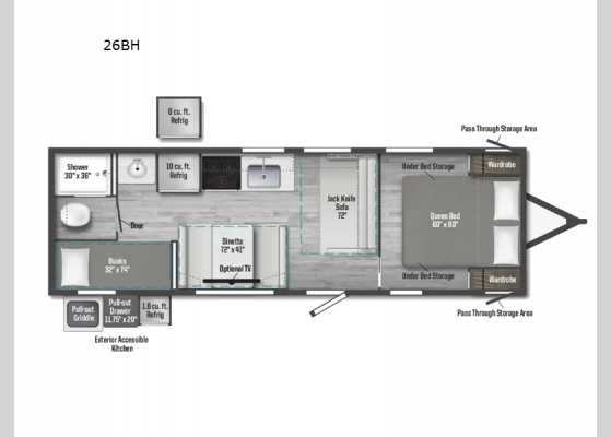 Floorplan - 2025 Access 26BH Travel Trailer