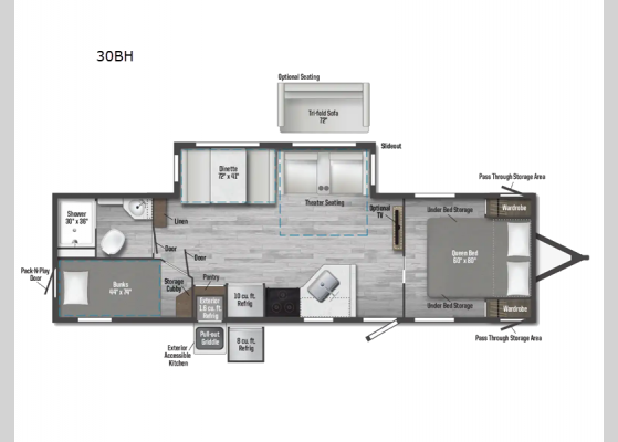 Floorplan - 2025 Access 30BH Travel Trailer