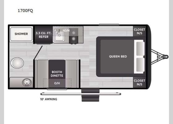 Floorplan - 2025 Springdale Classic Mini 1700FQ Travel Trailer