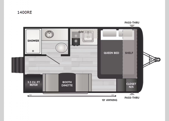 Floorplan - 2025 Springdale Classic Mini 1400RE Travel Trailer