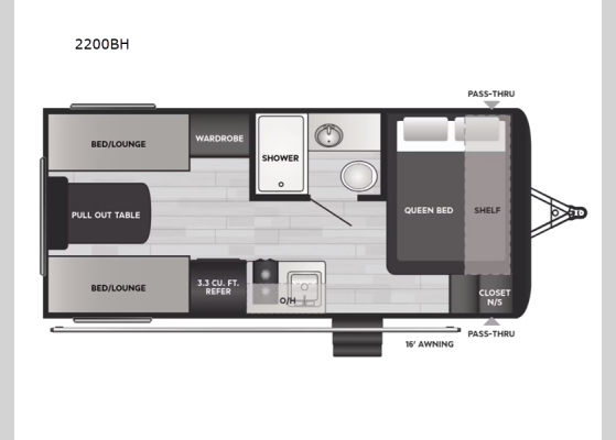 Floorplan - 2025 Springdale Classic Mini 2200BH Travel Trailer