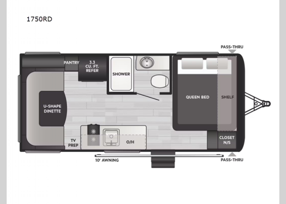 Floorplan - 2025 Springdale Classic Mini 1750RD Travel Trailer