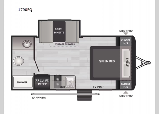 Floorplan - 2025 Springdale Classic Mini 1790FQ Travel Trailer