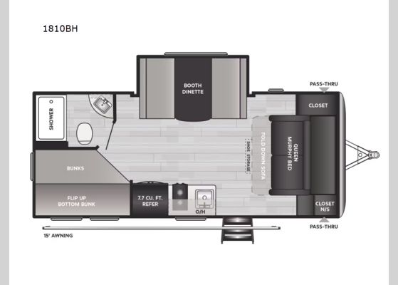 Floorplan - 2025 Springdale Classic Mini 1810BH Travel Trailer