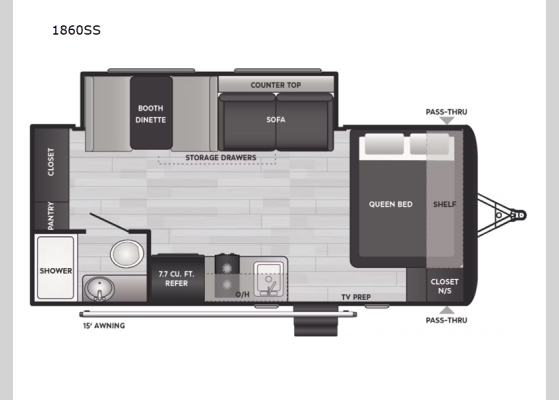 Floorplan - 2025 Springdale Classic Mini 1860SS Travel Trailer