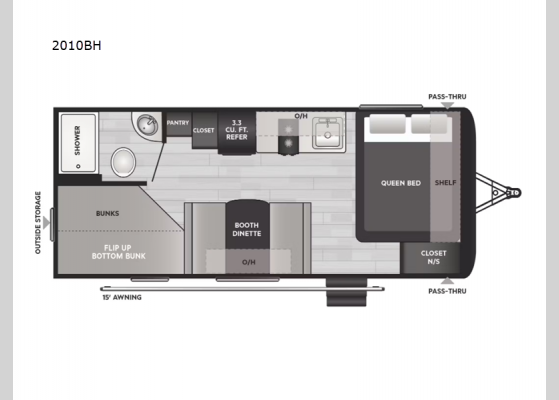 Floorplan - 2025 Springdale Classic Mini 2010BH Travel Trailer