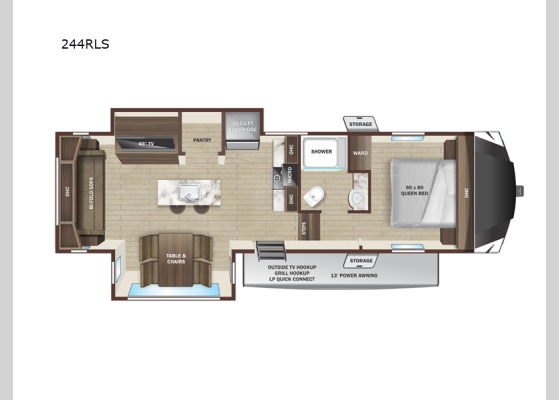 Floorplan - 2025 GSL Light Duty 244RLS Fifth Wheel