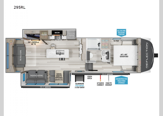 Floorplan - 2025 Reflection 150 Series 295RL Fifth Wheel