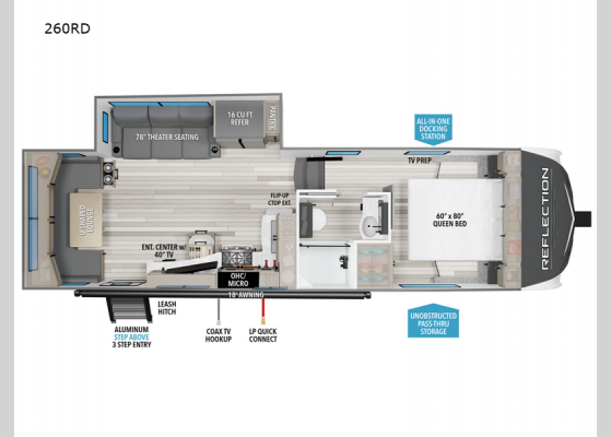 Floorplan - 2025 Reflection 150 Series 260RD Fifth Wheel