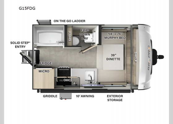 Floorplan - 2025 Rockwood GEO Pro G15FDG Travel Trailer