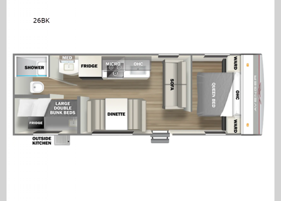 Floorplan - 2025 Avenger 26BK Travel Trailer