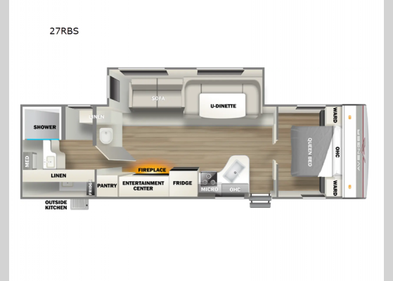 Floorplan - 2025 Avenger 27RBS Travel Trailer