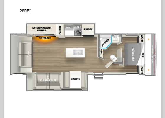 Floorplan - 2025 Avenger 28REI Travel Trailer