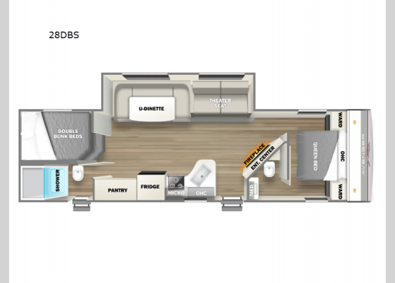 Floorplan - 2025 Avenger 28DBS Travel Trailer