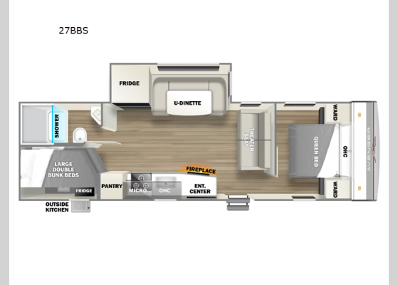 Floorplan - 2025 Avenger 27BBS Travel Trailer