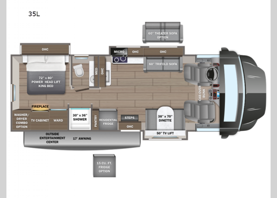 Floorplan - 2024 Accolade XT 35L Motor Home Super C - Diesel