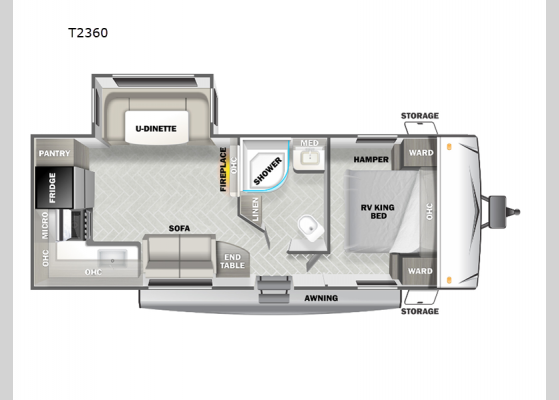 Floorplan - 2024 EVO T2360 Travel Trailer