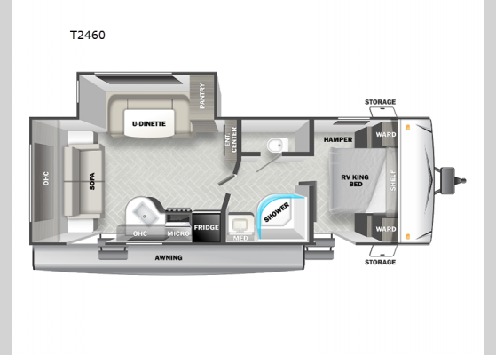 Floorplan - 2024 EVO T2460 Travel Trailer