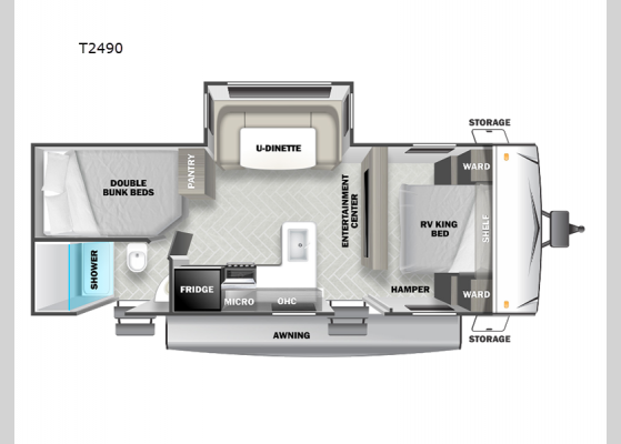 Floorplan - 2024 EVO T2490 Travel Trailer