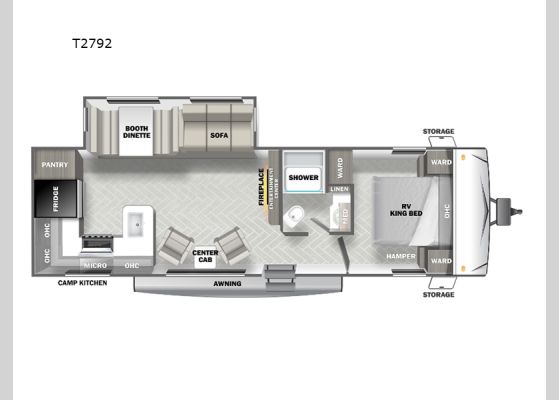 Floorplan - 2024 EVO T2792 Travel Trailer