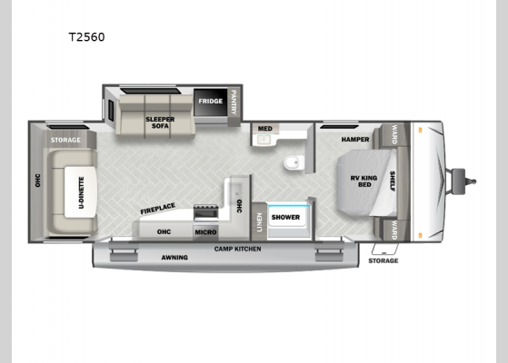 Floorplan - 2024 EVO T2560 Travel Trailer