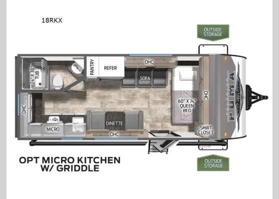 Floorplan - 2025 Puma Ultra Lite 18RKX Travel Trailer