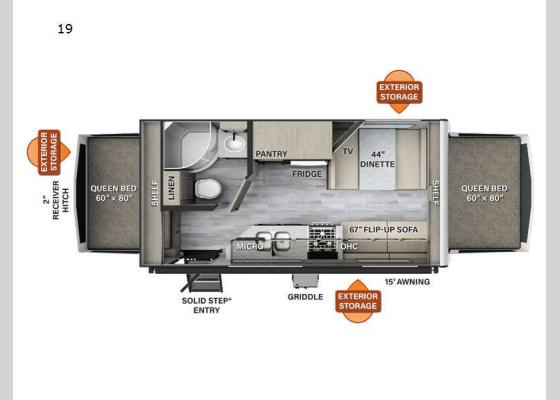 Floorplan - 2024 Rockwood Roo 19 Expandable