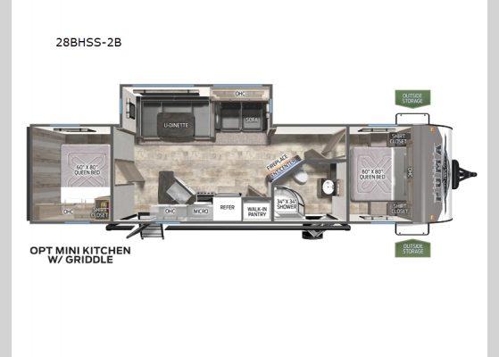 Floorplan - 2024 Puma 28BHSS2 Travel Trailer