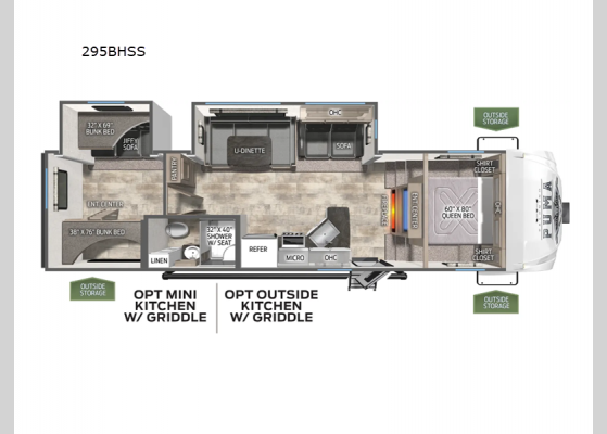 Floorplan - 2025 Puma 295BHSS Fifth Wheel