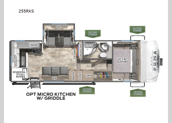 Floorplan - 2025 Puma 255RKS Fifth Wheel