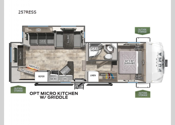 Floorplan - 2025 Puma 257RESS Fifth Wheel