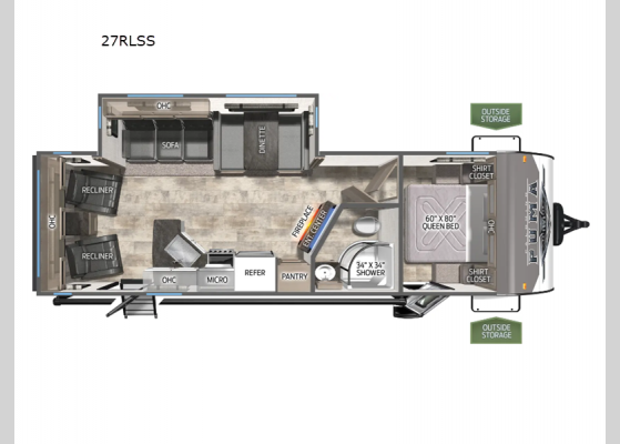 Floorplan - 2025 Puma 27RLSS Travel Trailer