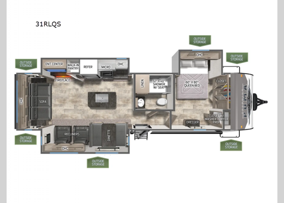 Floorplan - 2025 Puma 31RLQS Travel Trailer