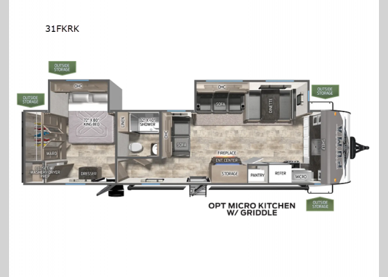 Floorplan - 2025 Puma 31FKRK Travel Trailer