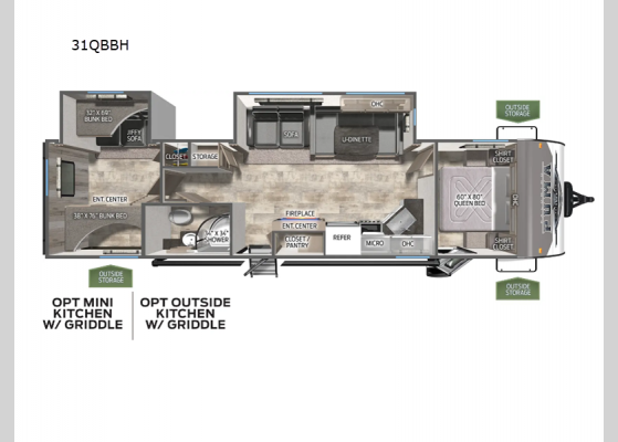 Floorplan - 2025 Puma 31QBBH Travel Trailer