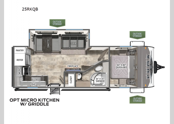 Floorplan - 2025 Puma 25RKQB Travel Trailer