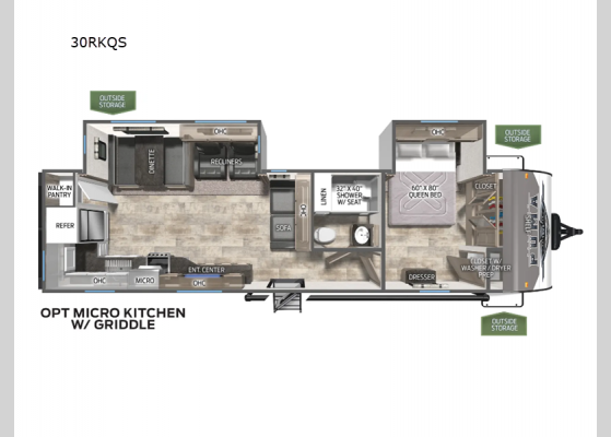 Floorplan - 2025 Puma 30RKQS Travel Trailer