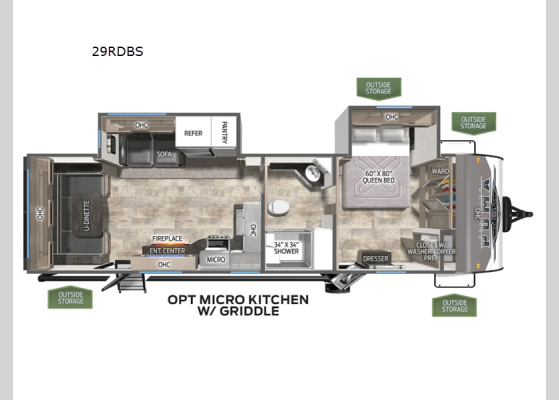 Floorplan - 2025 Puma 29RDBS Travel Trailer