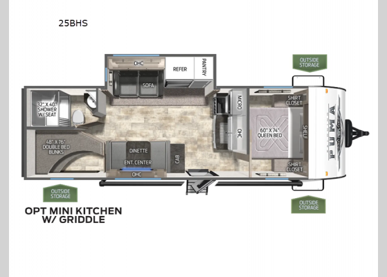 Floorplan - 2025 Puma 25BHS Travel Trailer