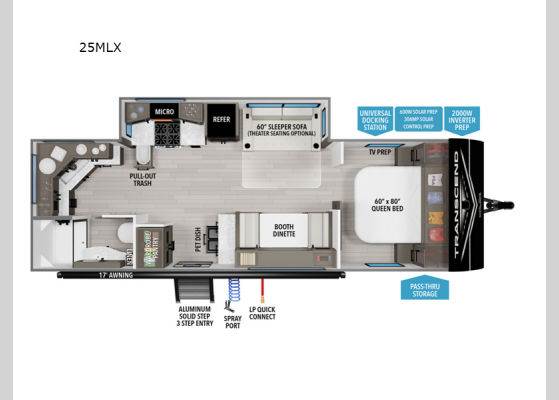 Floorplan - 2025 Transcend Xplor 25MLX Travel Trailer