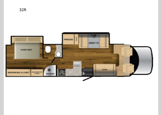 Floorplan - 2025 Rebel 32R Motor Home Super C - Diesel