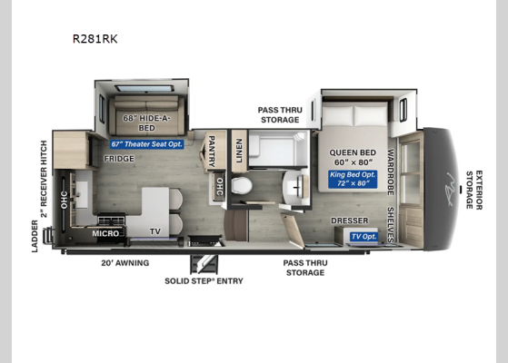 Floorplan - 2025 Rockwood Signature R281RK Fifth Wheel